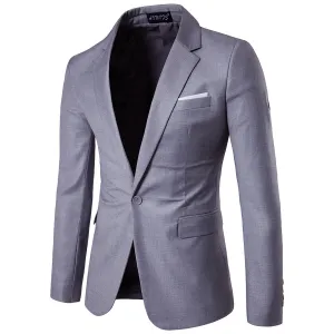 Mens Grey Slim Fit Casual Blazer