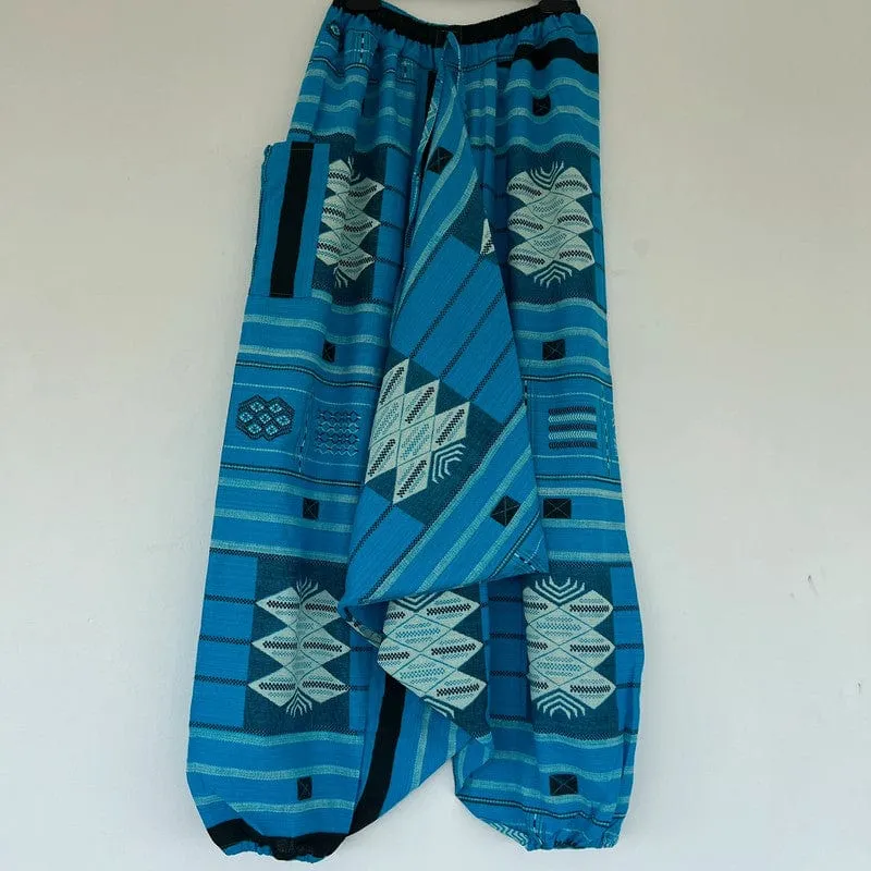 Mens Womens Thai Harem Pants Genie Gypsy Aladdin Travel Summer Hippy Trousers