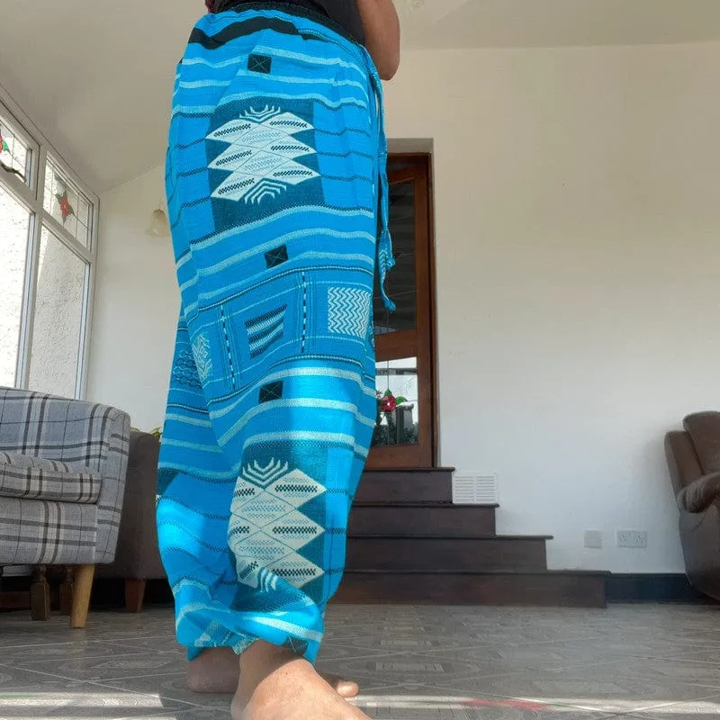 Mens Womens Thai Harem Pants Genie Gypsy Aladdin Travel Summer Hippy Trousers