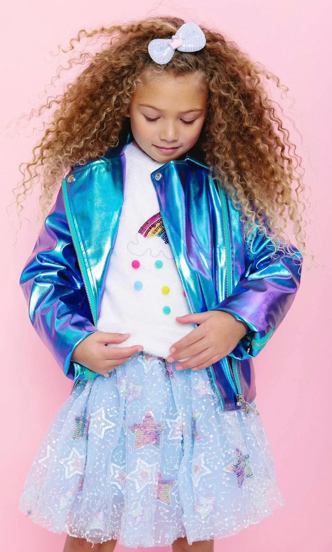 Metallic Rainbow Sky Moto Jacket