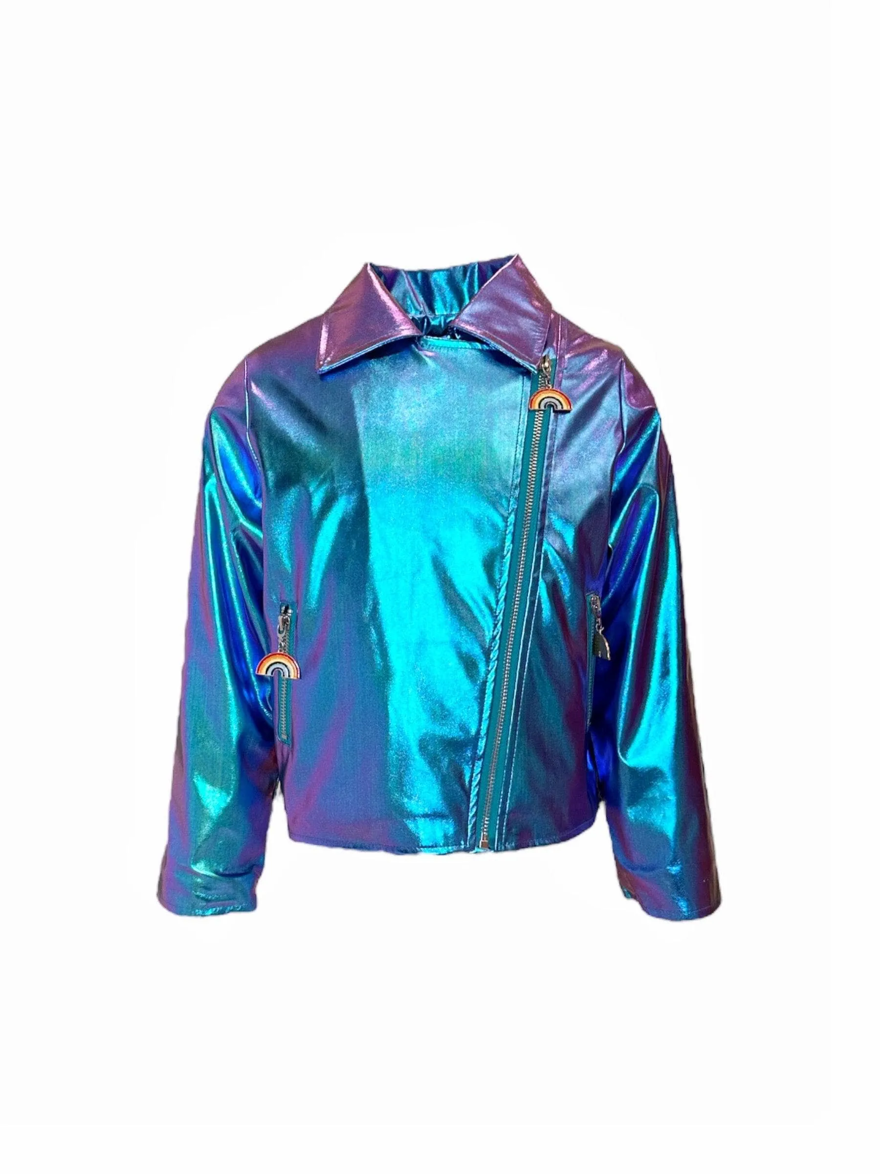 Metallic Rainbow Sky Moto Jacket