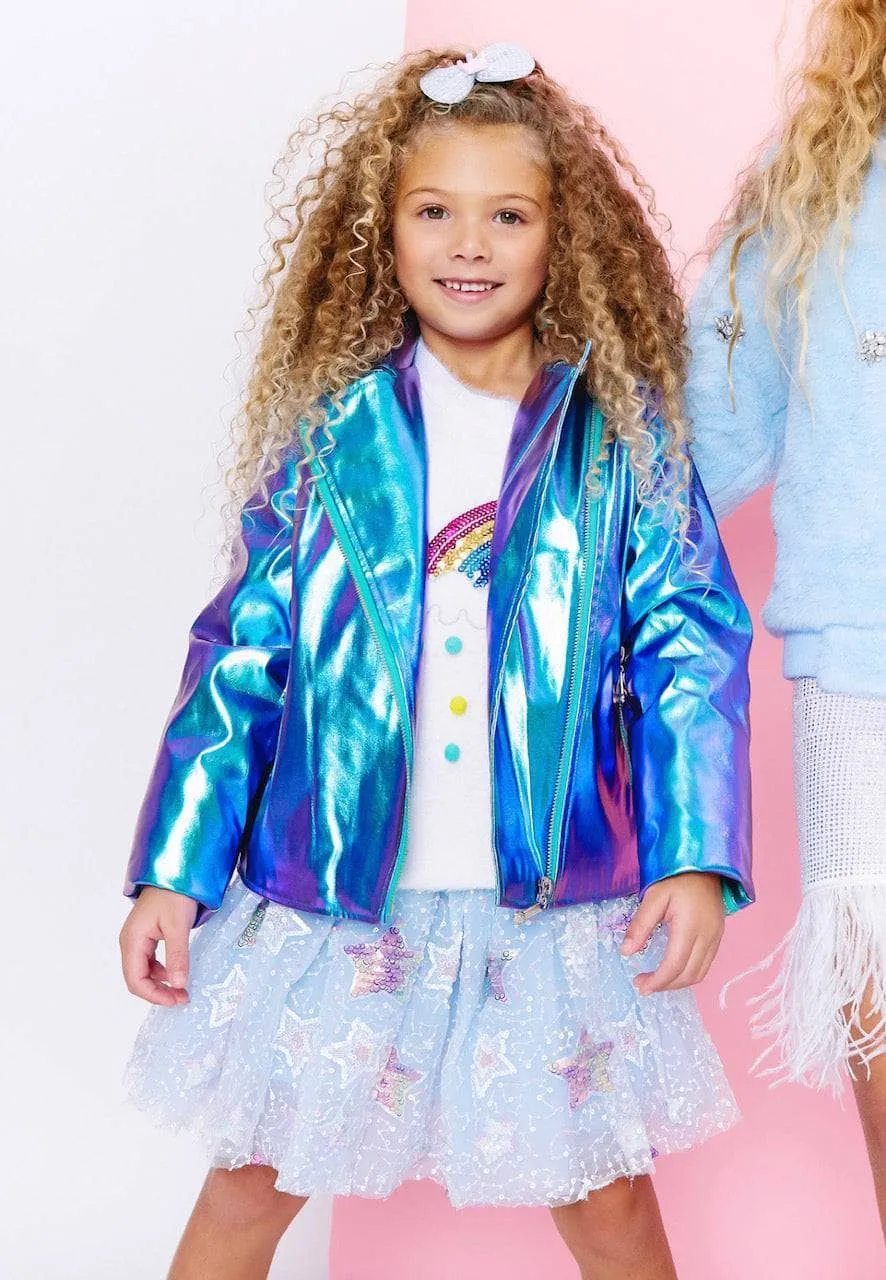 Metallic Rainbow Sky Moto Jacket