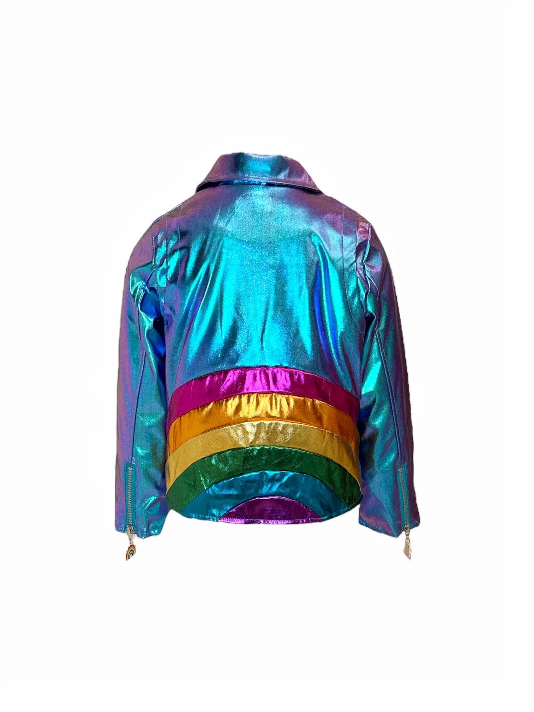 Metallic Rainbow Sky Moto Jacket