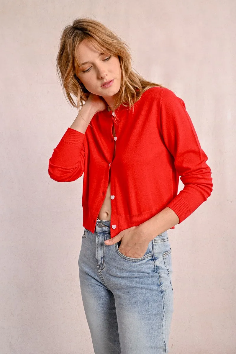 Molly Bracken Heart Button Cardigan
