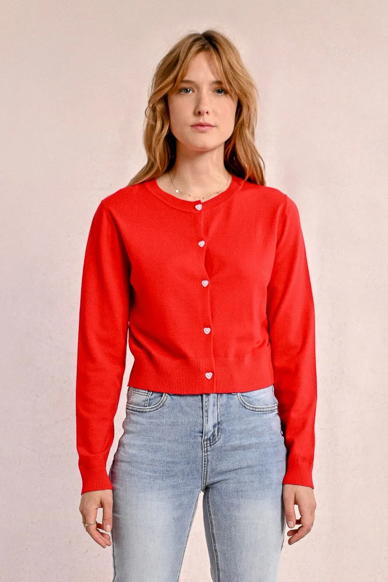 Molly Bracken Heart Button Cardigan
