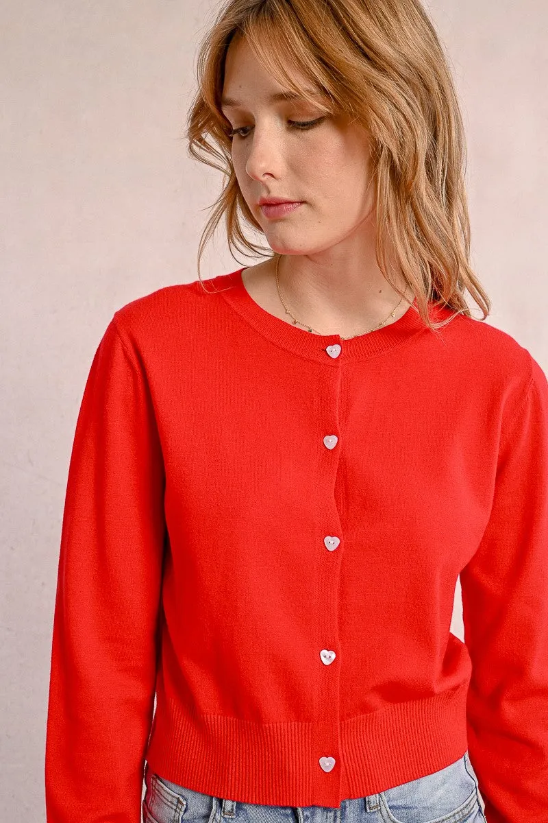 Molly Bracken Heart Button Cardigan