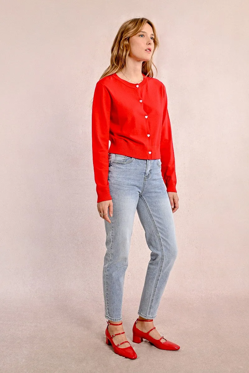 Molly Bracken Heart Button Cardigan