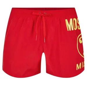 Moschino Large Milano Logo Red Short Swim Shorts