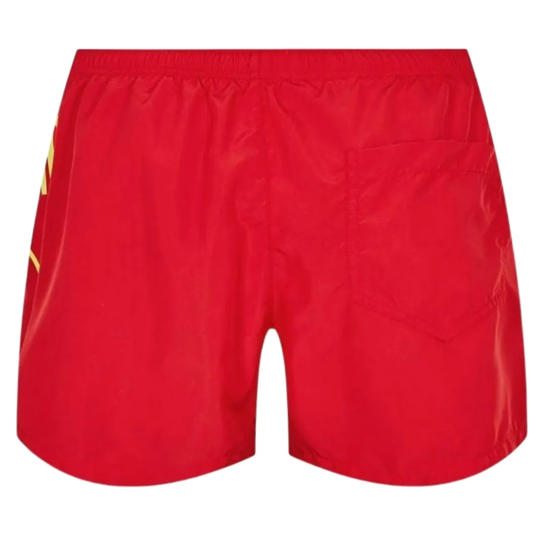Moschino Large Milano Logo Red Short Swim Shorts