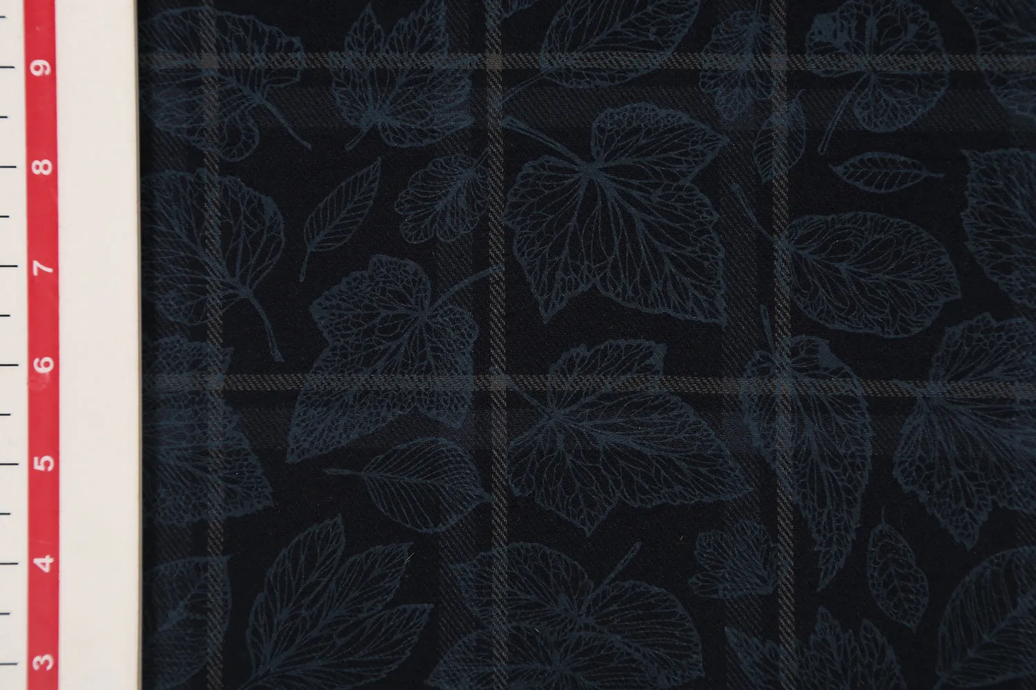 Navy Blue Checks Cotton Twill Fabric