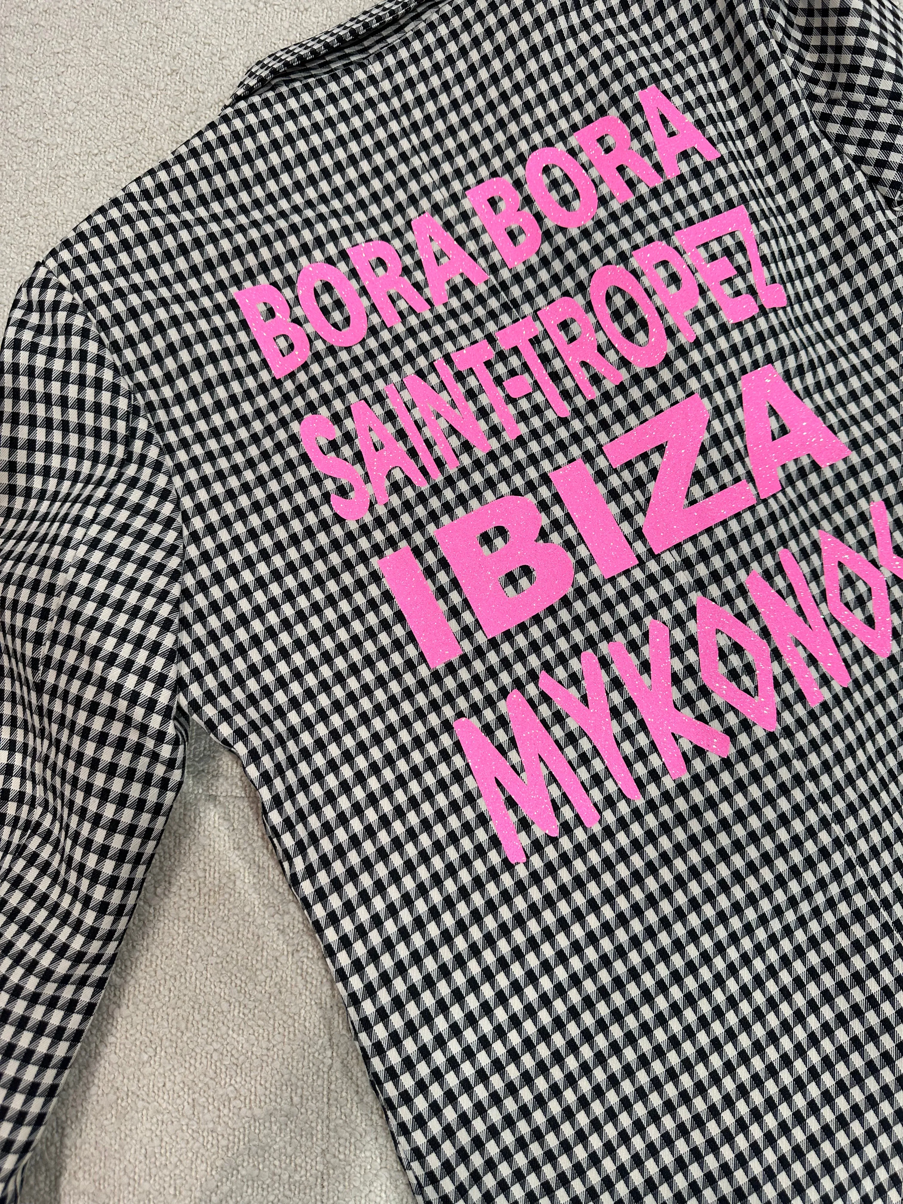 NEW!! The Houndstooth Blazer with Pink Wording