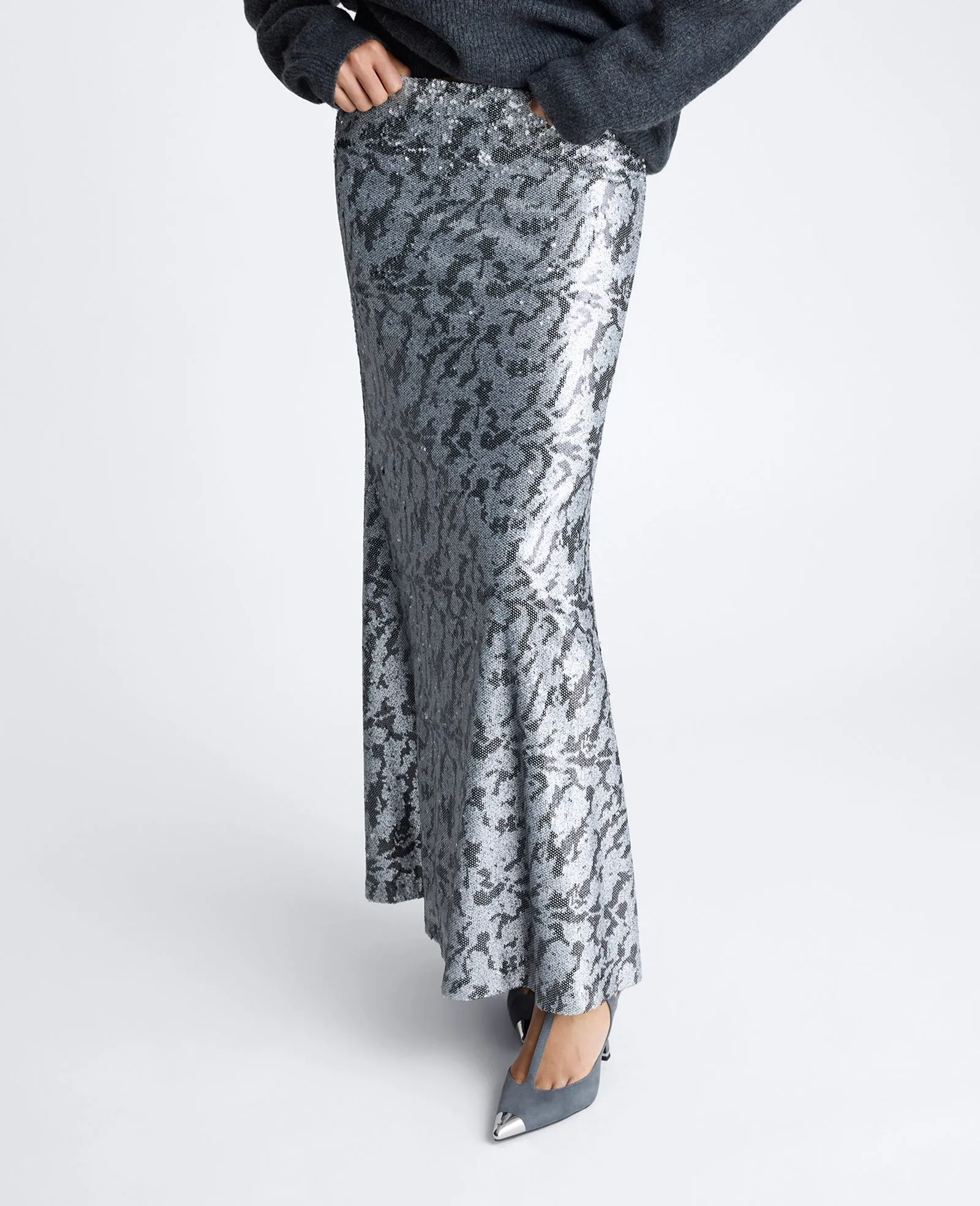 Novelty Sequin Maxi Drama Skirt