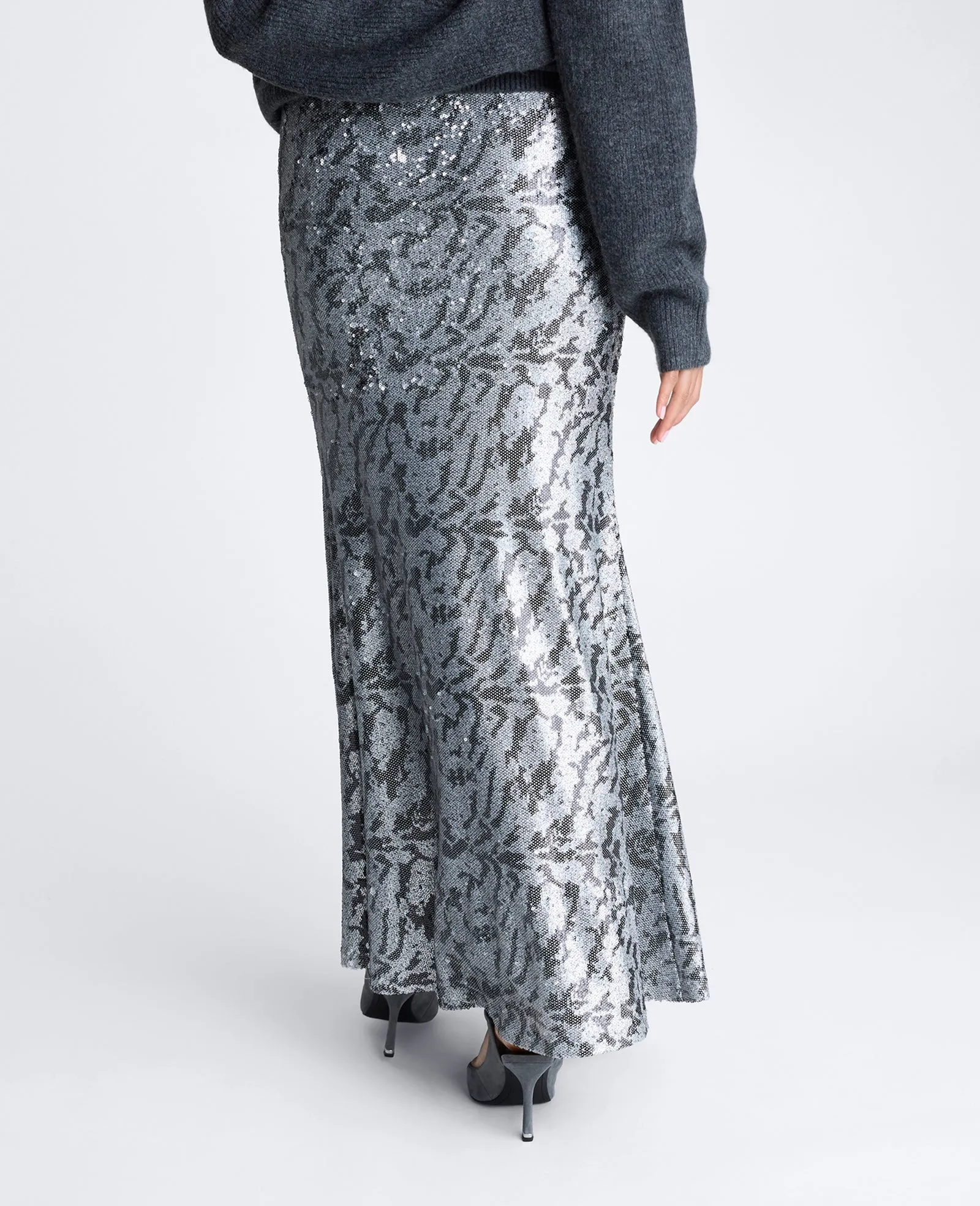 Novelty Sequin Maxi Drama Skirt