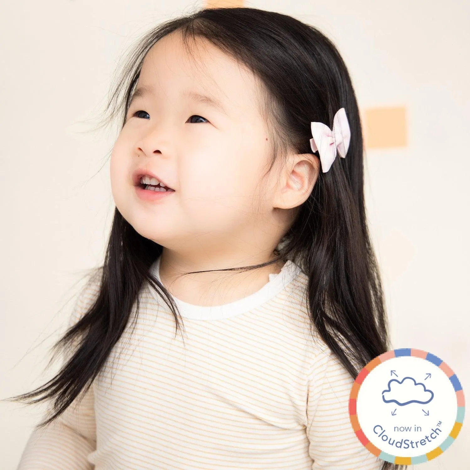 orange skinny stripe CloudStretch™ magnetic kids pajama set