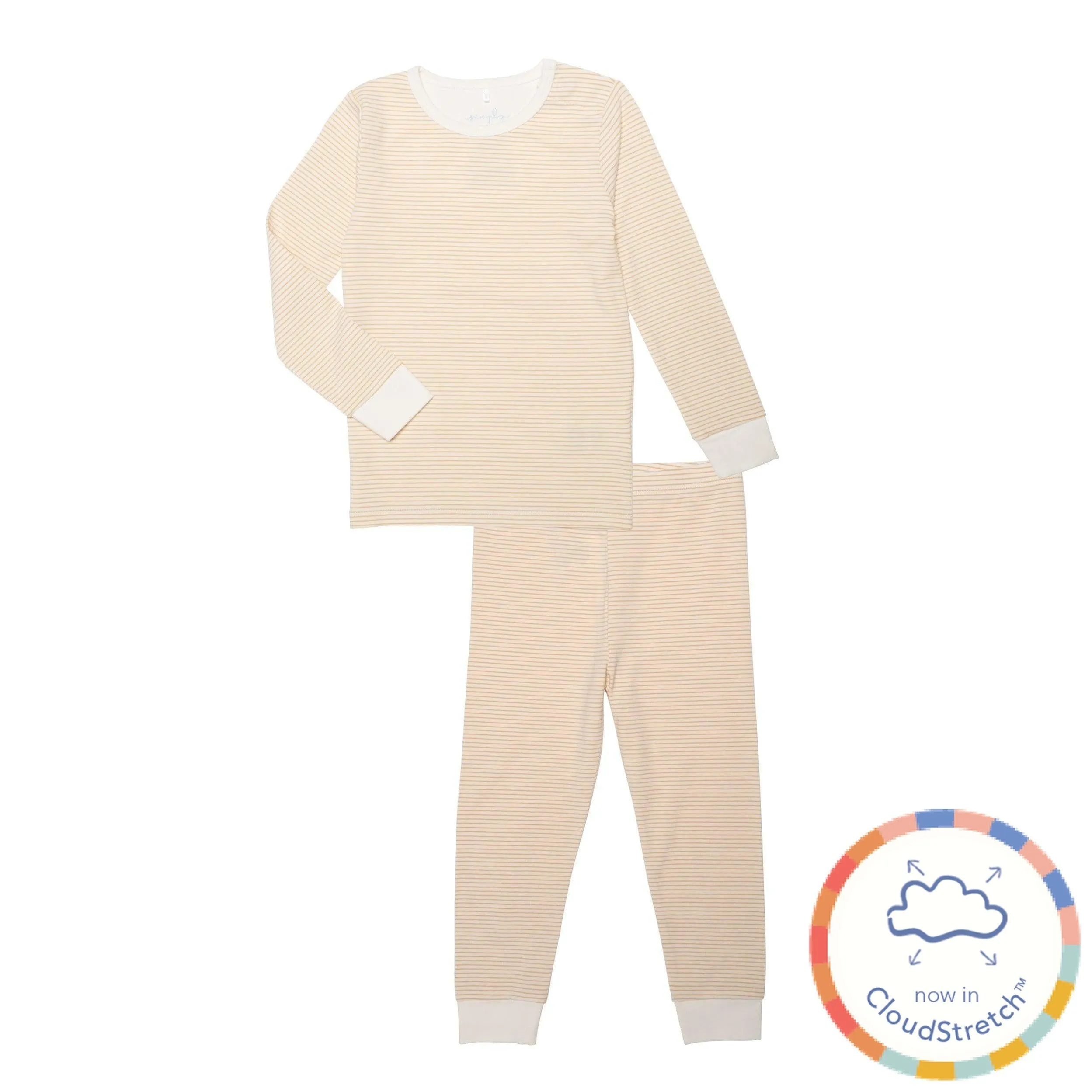 orange skinny stripe CloudStretch™ magnetic kids pajama set