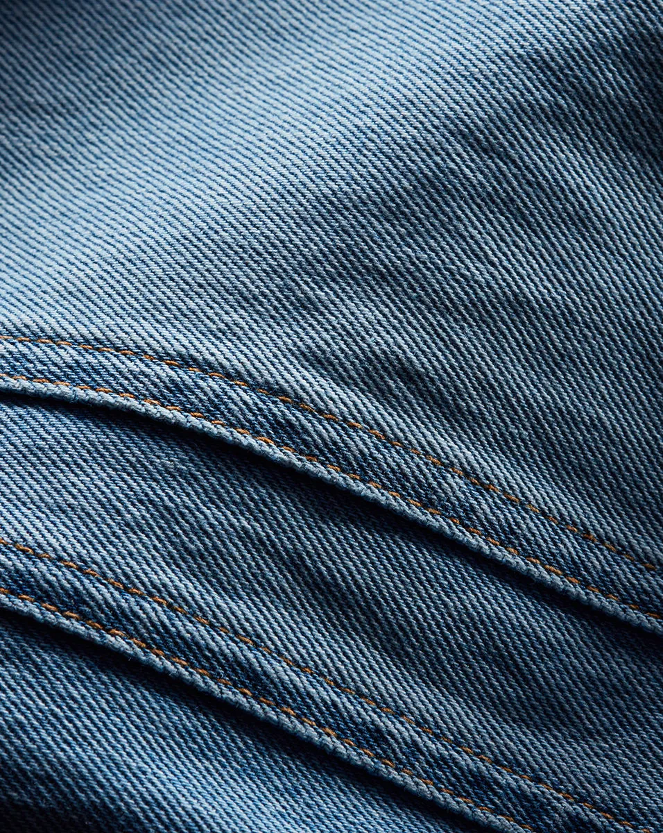 Raundi Double-Seam Denim Skirt