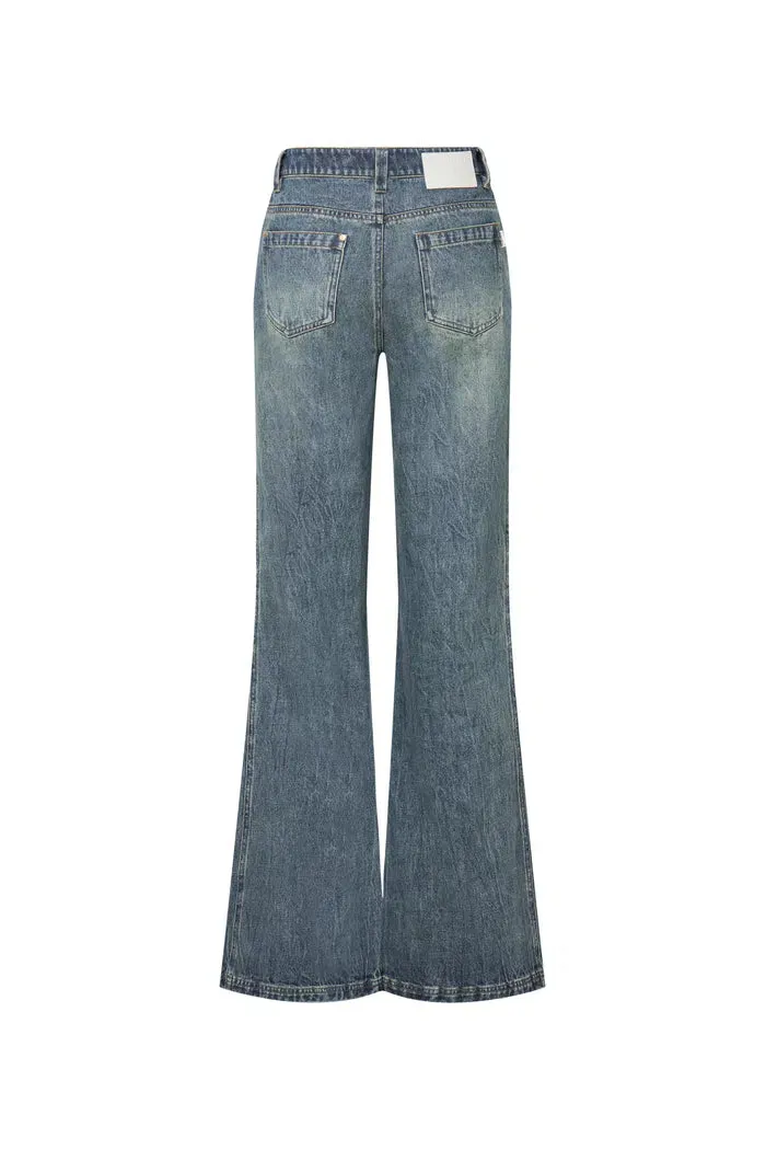 Sabrina Washed Jeans in Cotton Denim