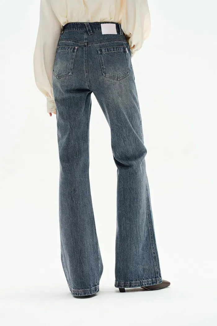 Sabrina Washed Jeans in Cotton Denim