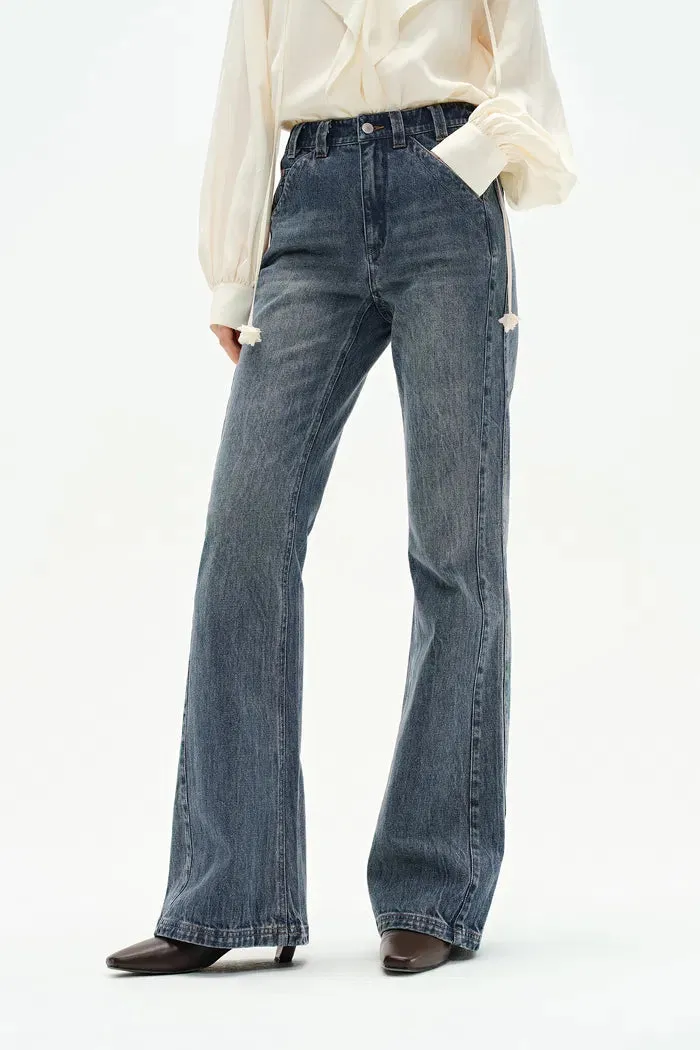 Sabrina Washed Jeans in Cotton Denim