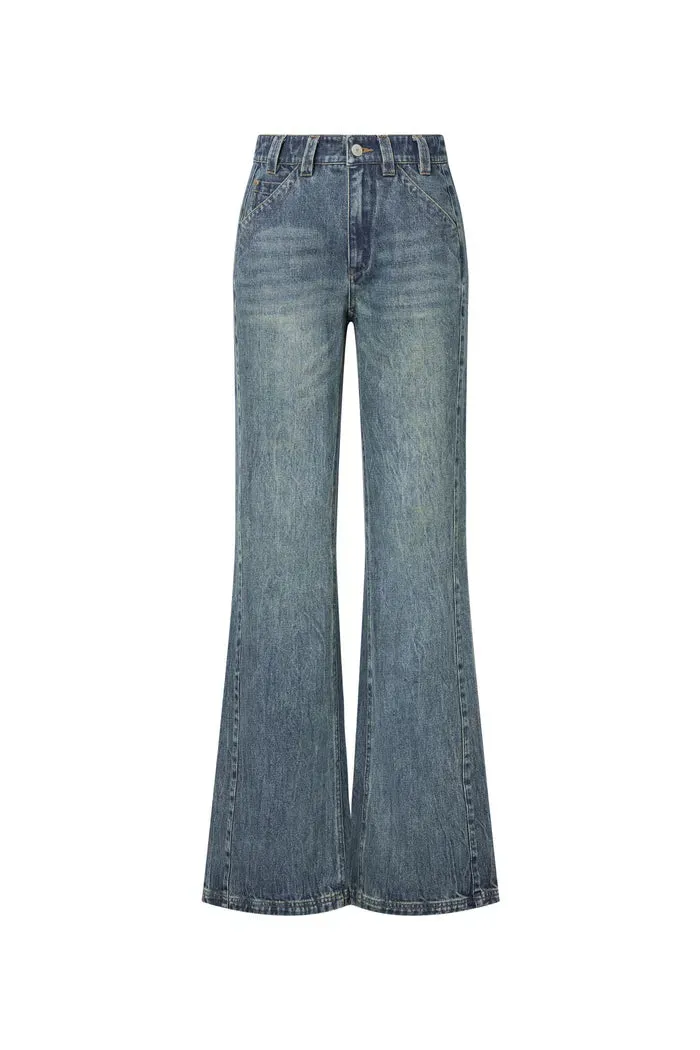 Sabrina Washed Jeans in Cotton Denim