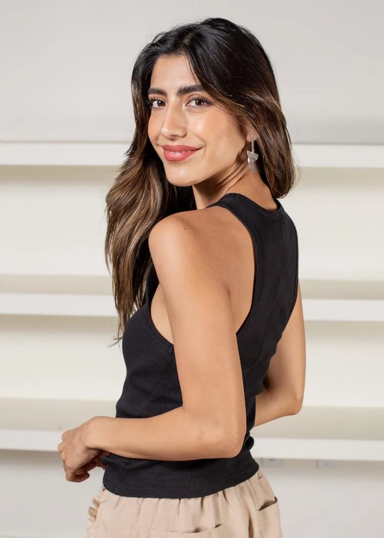 Sanctuary Perfect Ribbed Tank - Black ***FINAL SALE***