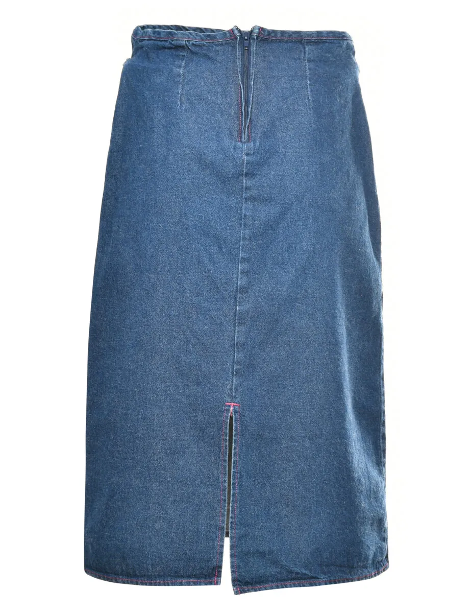 Scooby Doo Design Printed 1990s Denim Skirt - S
