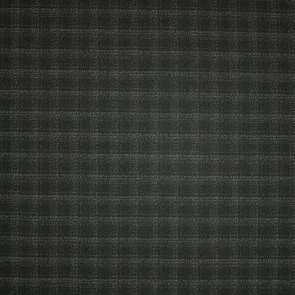 Subtle Mini Window Plaid Stretch Crepe Suiting Hunter