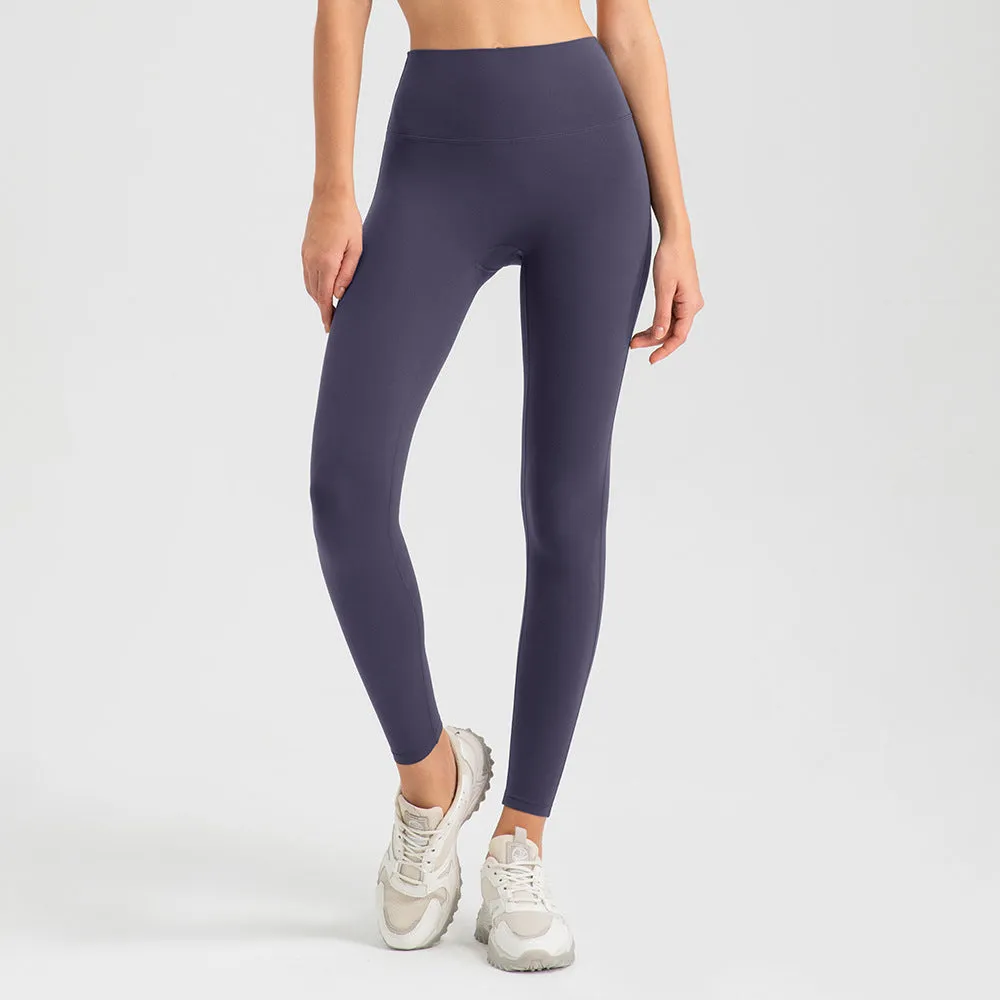 Summer Yoga Pants Women High Waist Peach Hip Nude Feel Breathable Tights Fitness Running Sports Ninth Pants