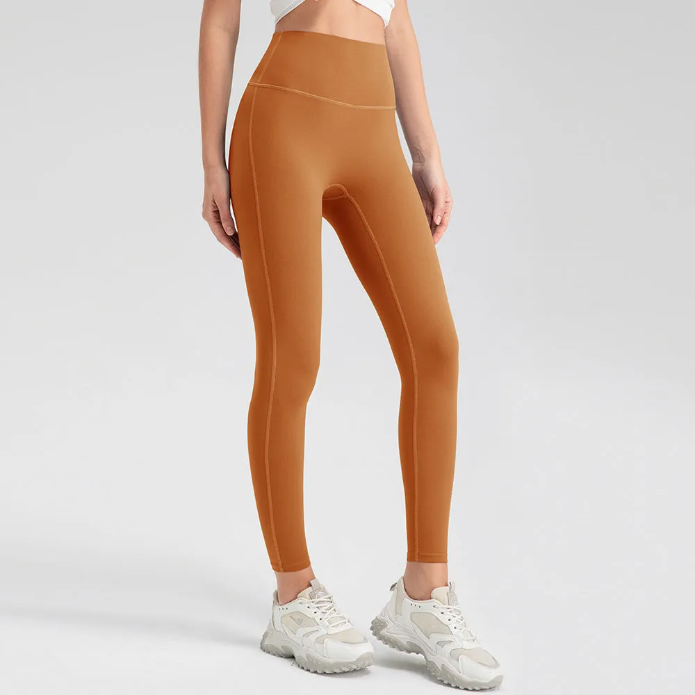Summer Yoga Pants Women High Waist Peach Hip Nude Feel Breathable Tights Fitness Running Sports Ninth Pants
