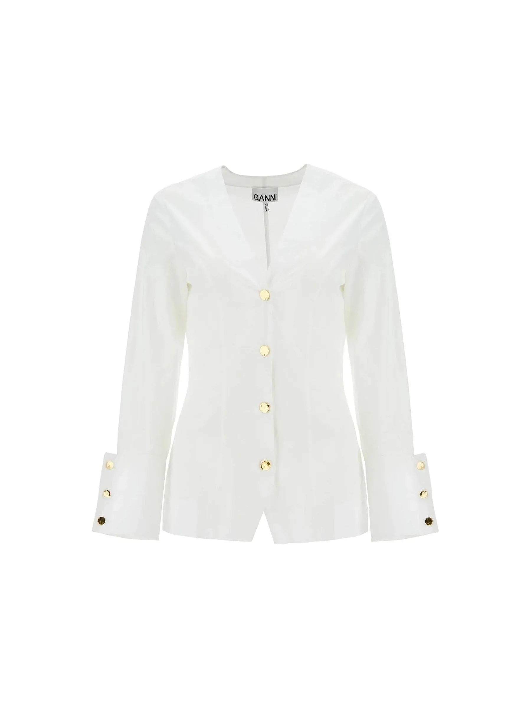 V-Neck Poplin Top