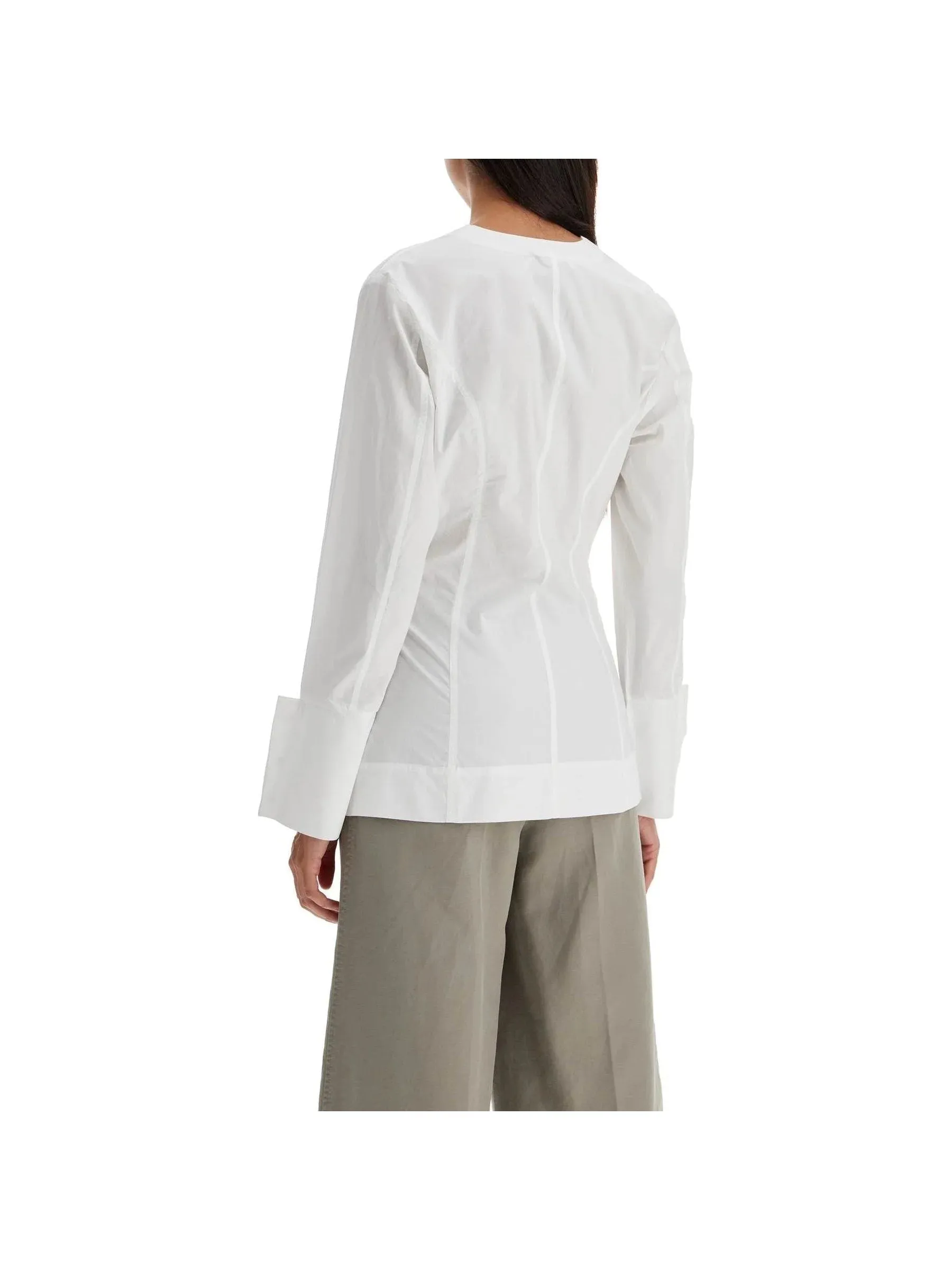 V-Neck Poplin Top