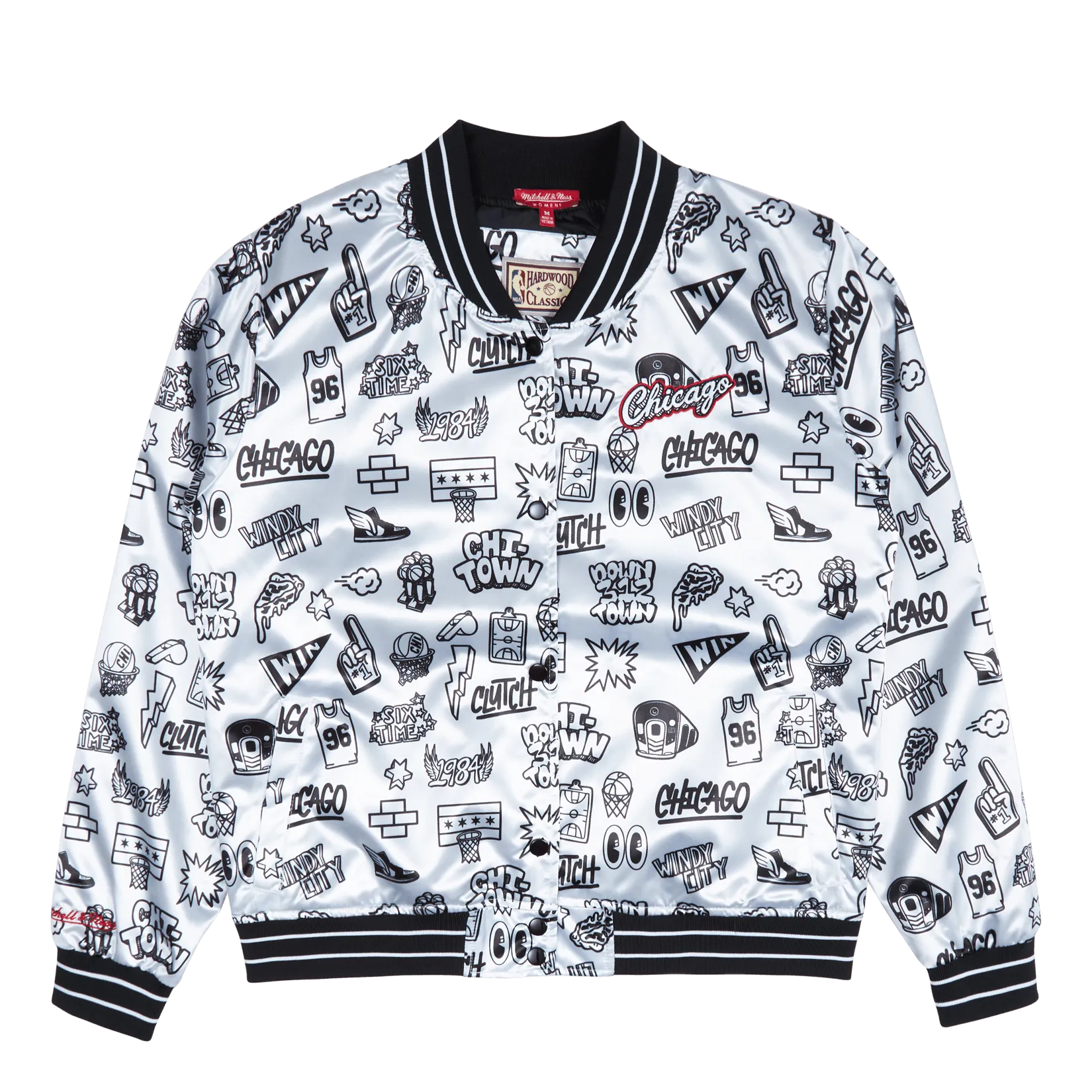 Women's Bulls Doodle Satin Jacket