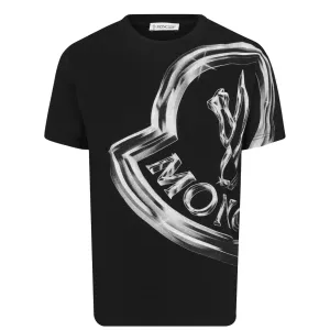 Womens Moncler Black Large Logo T-Shirt
