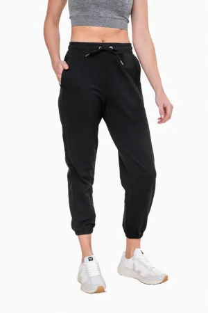 Women's Mono B | Swoop Back Twill Joggers | Black